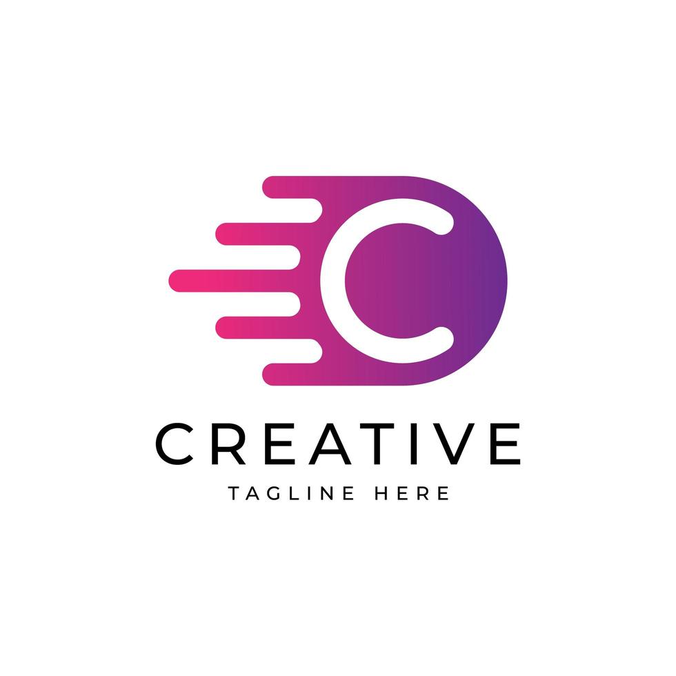 c plantilla de logotipo creativo vector