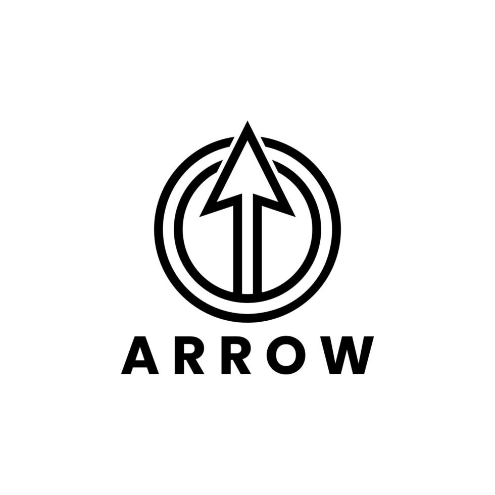arrow line logo design vector