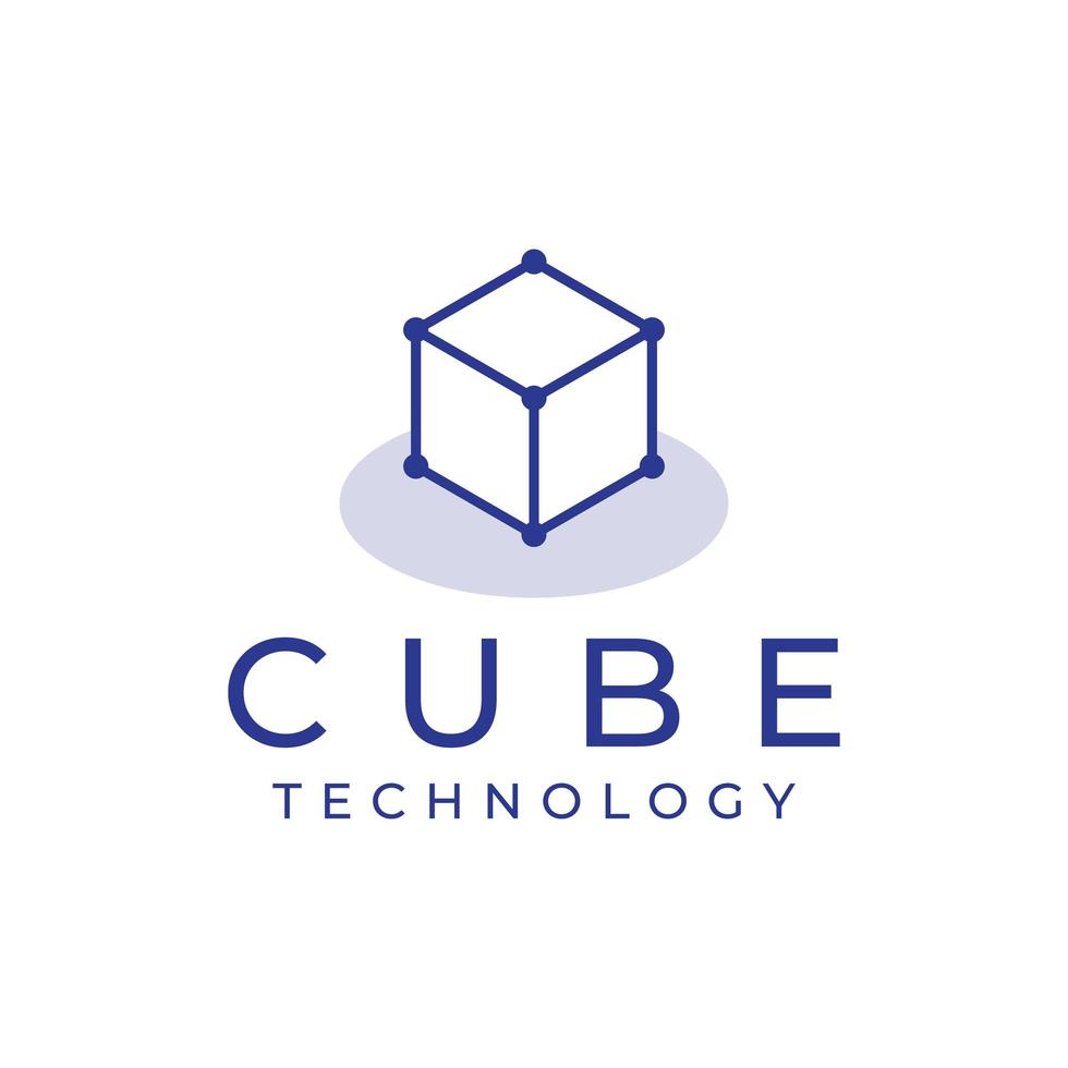box or cube technology logo design vector