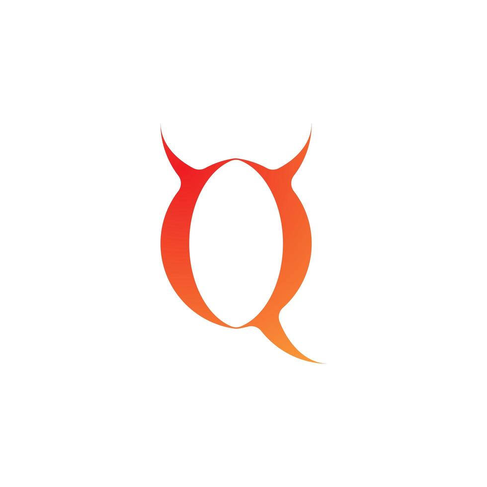 letter Q devil logo vector