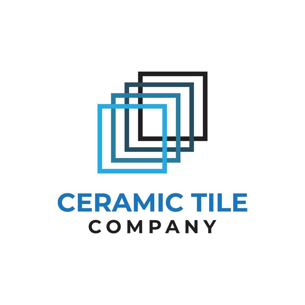 simple and unique ceramic tile logo design vector