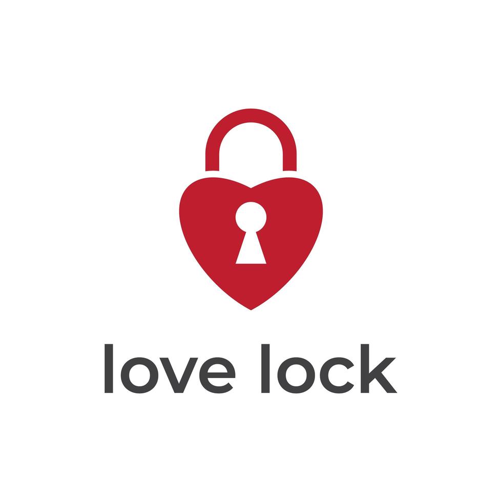 love lock logo design. valentine logo concept. vector
