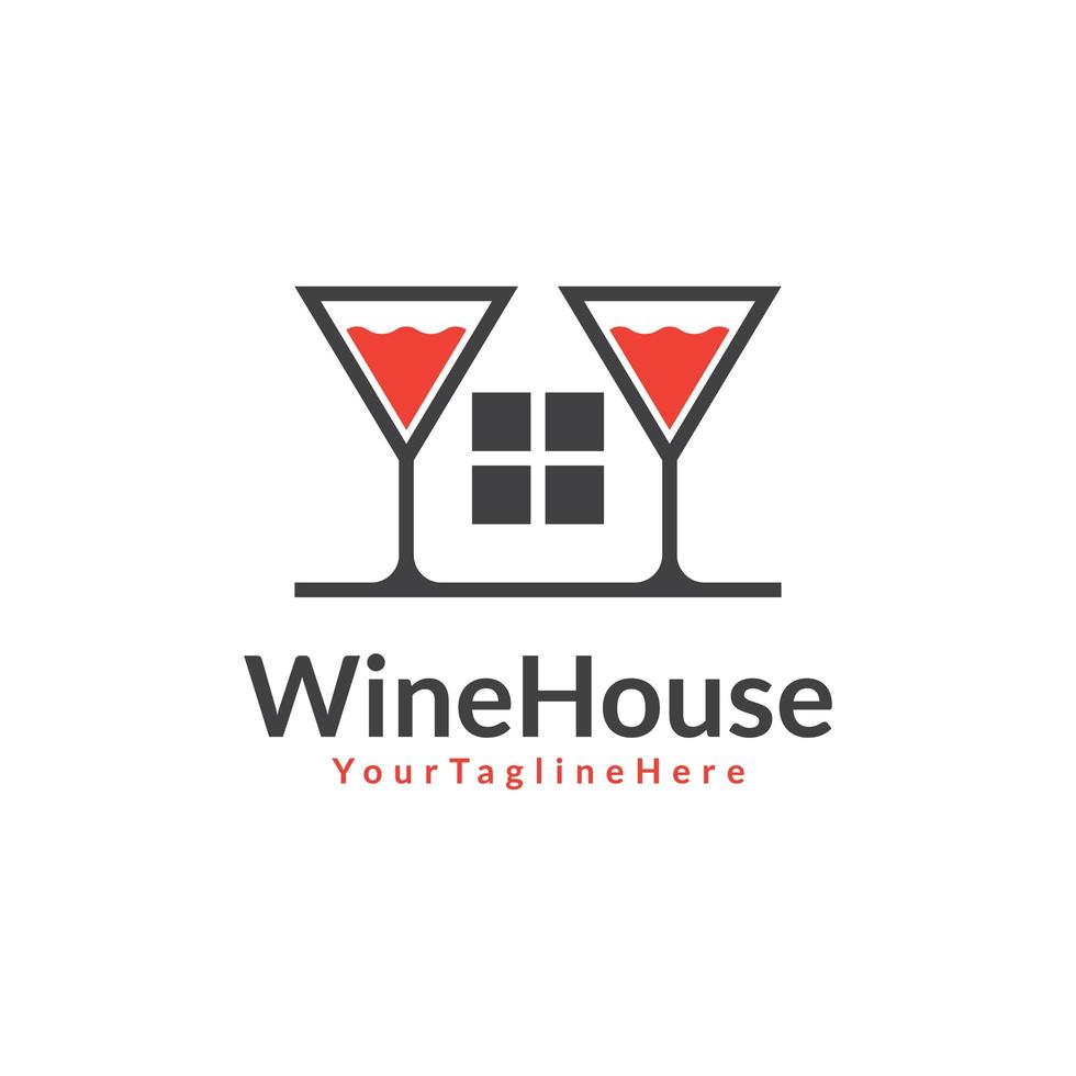 plantilla de logotipo de casa de vinos vector