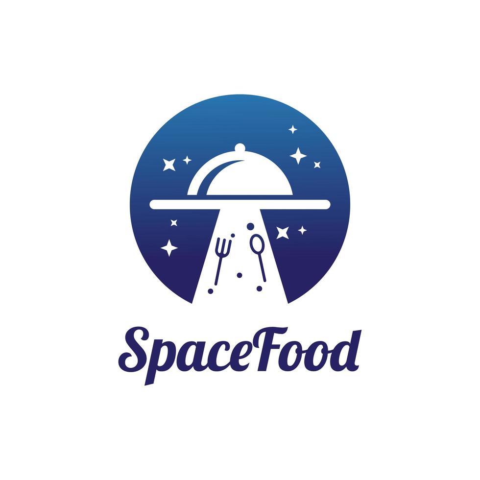 diseño de logotipo de comida ovni o comida espacial vector