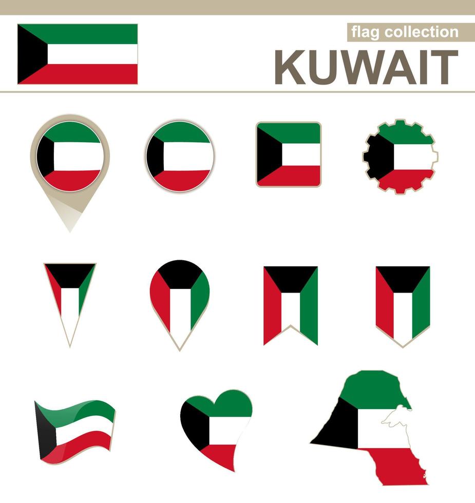Kuwait Flag Collection vector