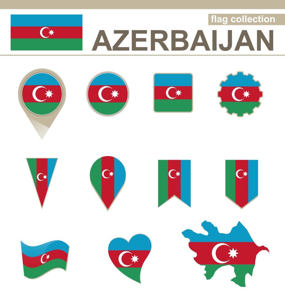 colección de banderas de azerbaiyán vector