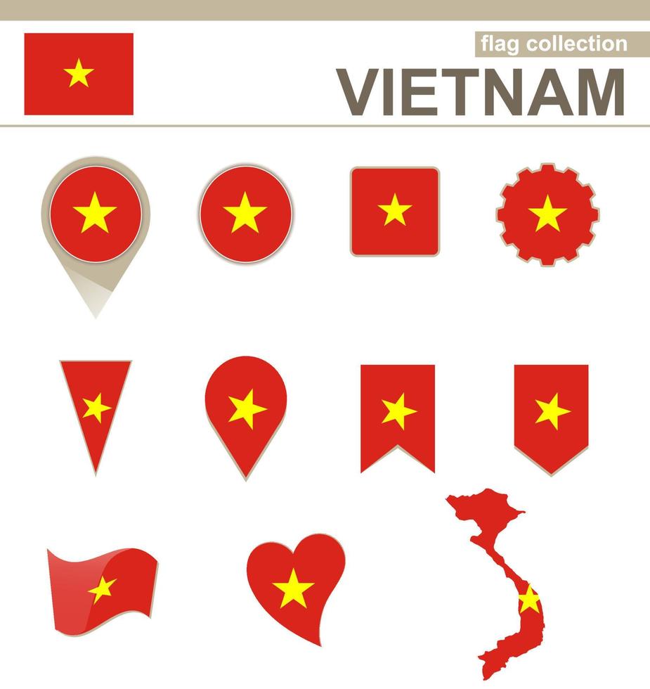 Vietnam Flag Collection vector