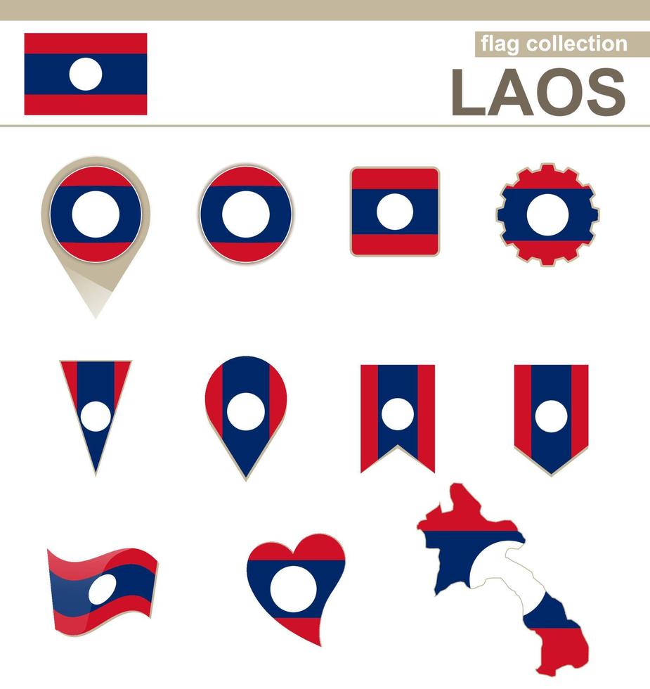 Laos Flag Collection vector