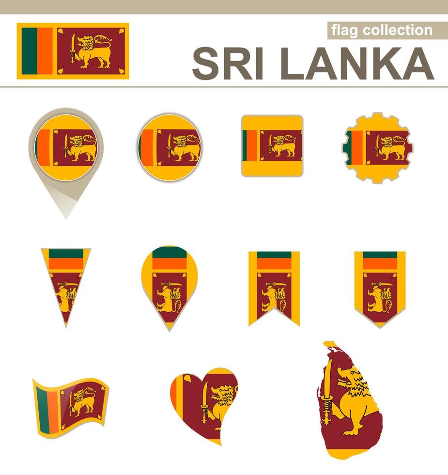 Sri Lanka Flag Collection vector