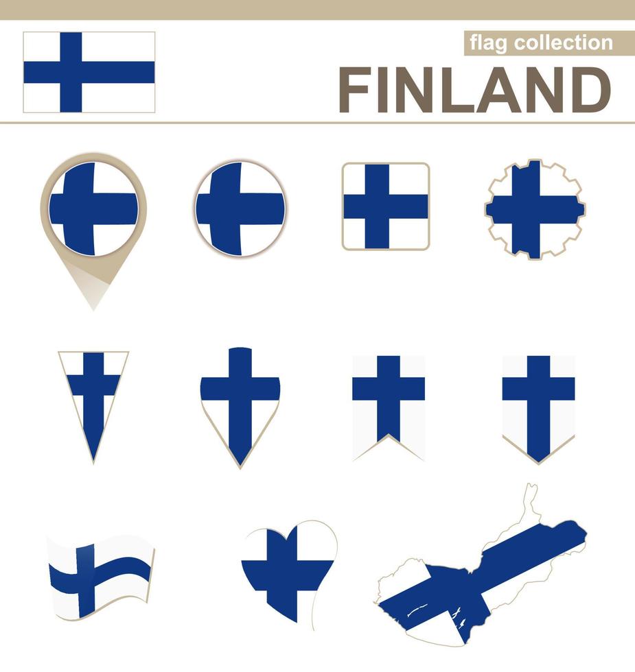 colección de banderas de finlandia vector