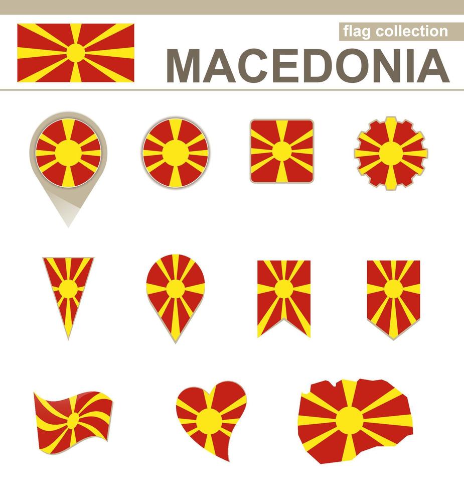 colección de banderas de macedonia vector