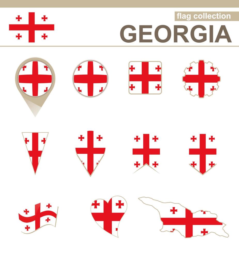 colección de banderas de georgia vector