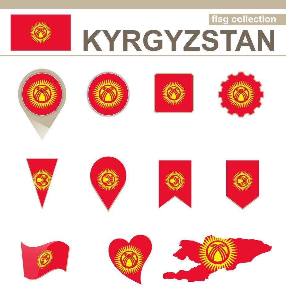 Kyrgyzstan Flag Collection vector