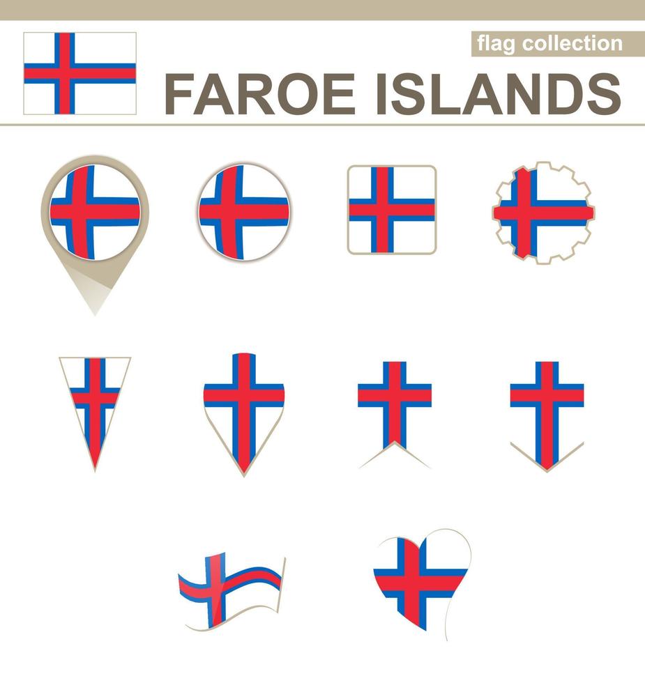 Faroe Islands Flag Collection vector