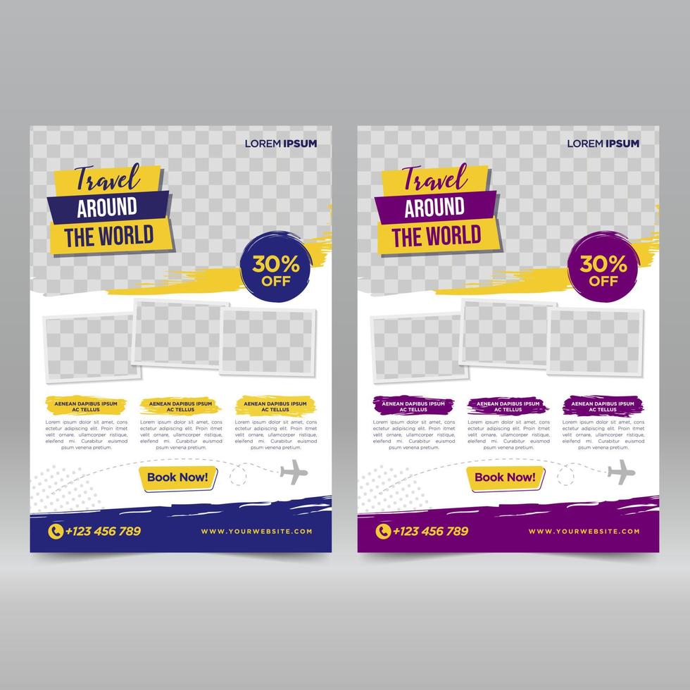 Tour and Travel flyer design template vector