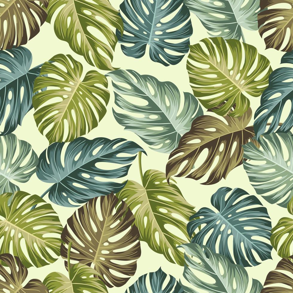 Floral seamless pattern with leaves. tropical background vector