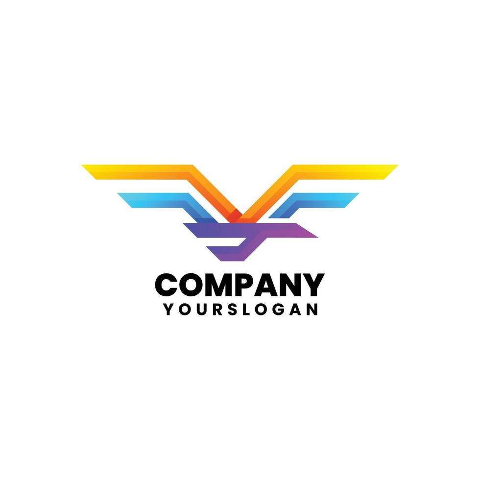 diseño de logotipo de pájaro colorido moderno vector