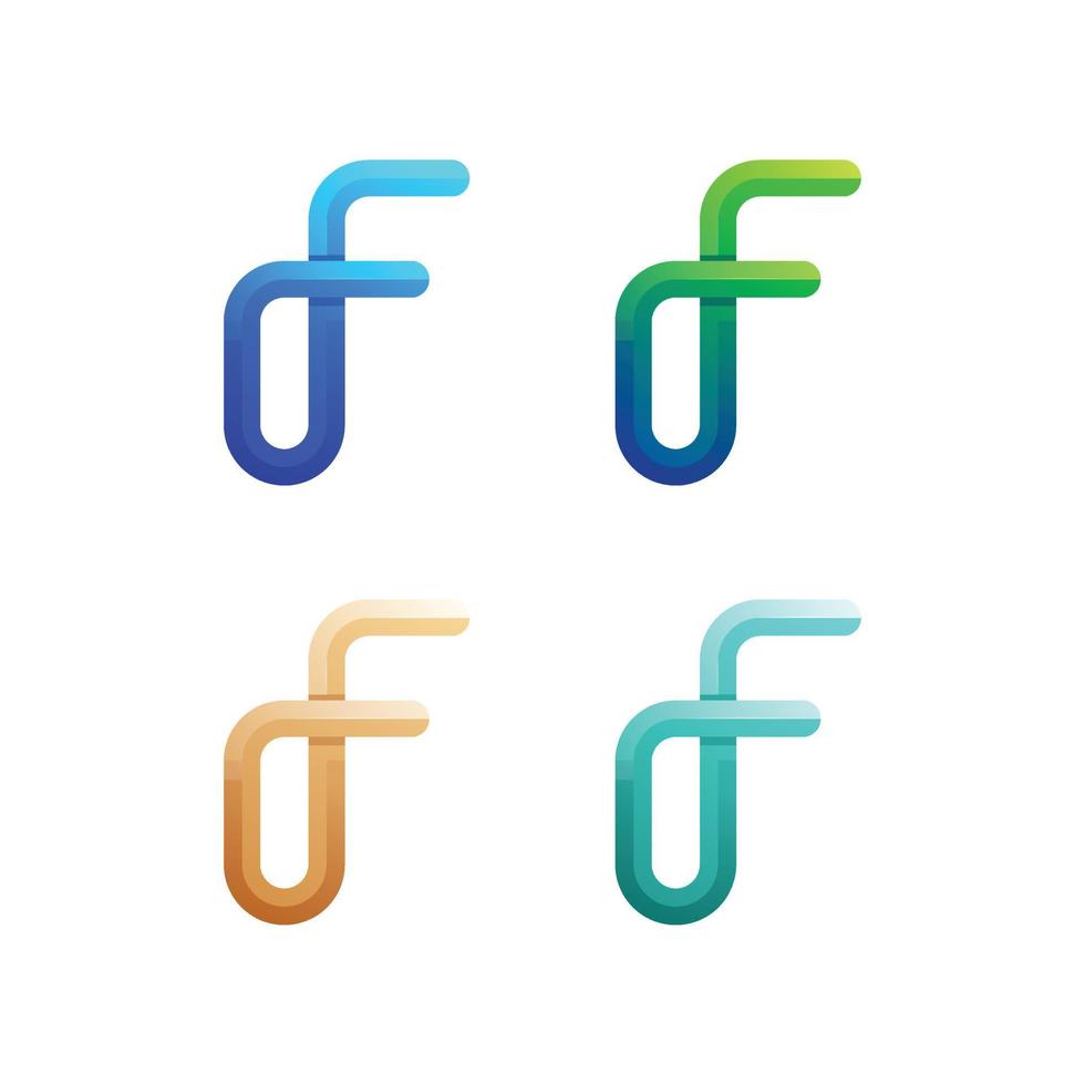 colorful modern letter f logo design vector