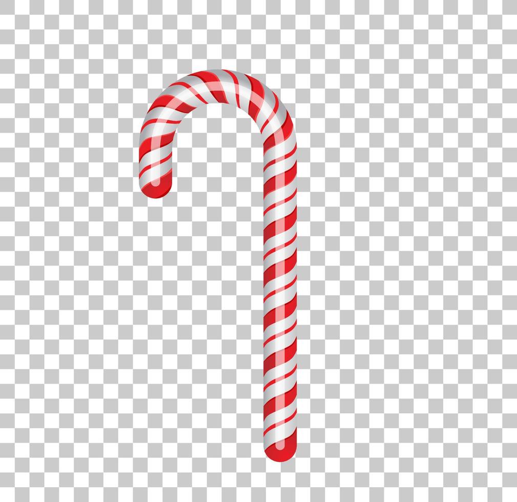 candy canes on transparent background, vector illustration.