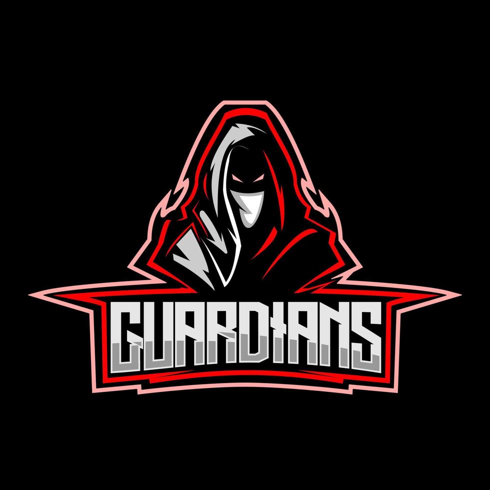 logotipo de juego de la mascota guardiana vector