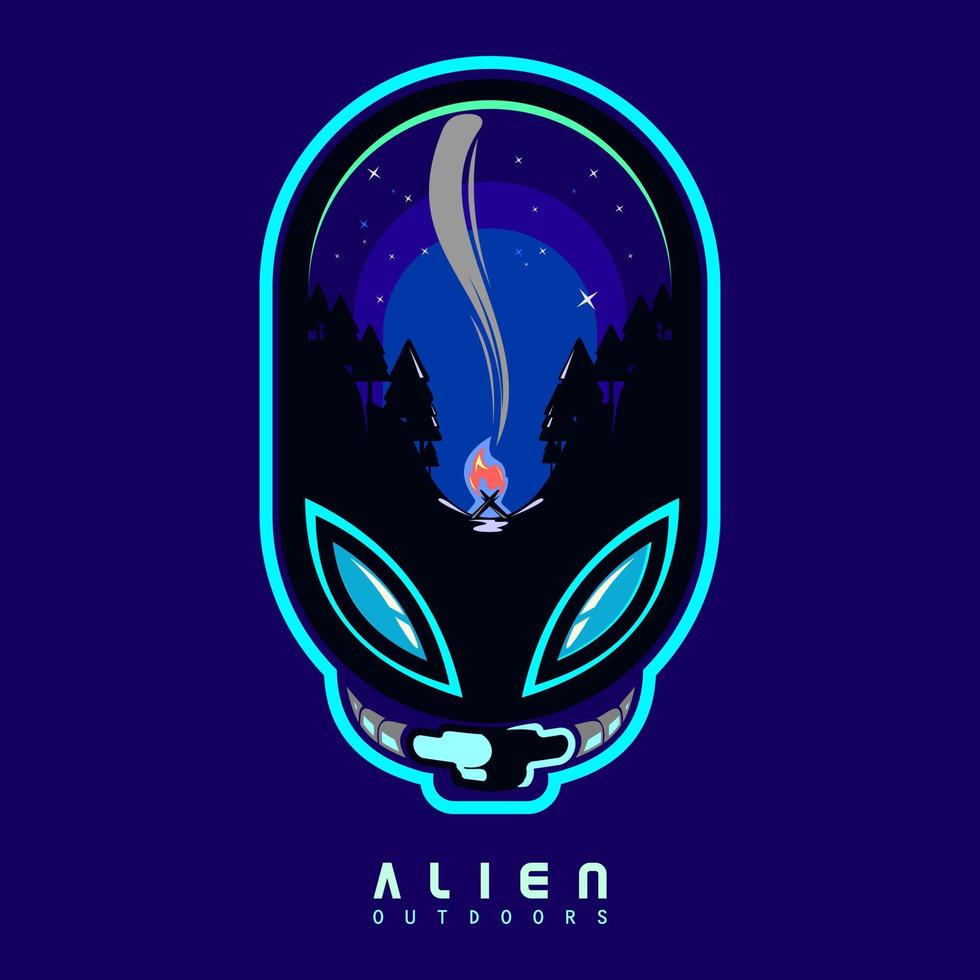 alien outdoors logo vector