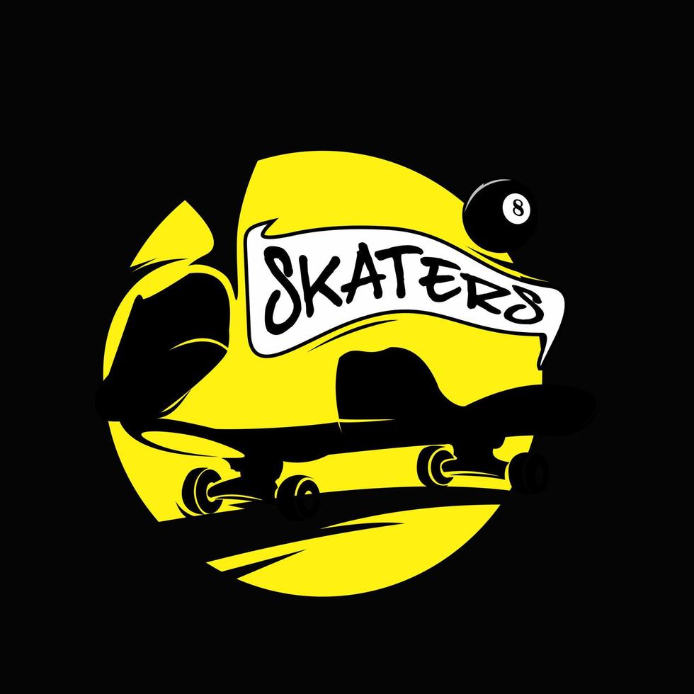 concepto de logotipo de ilustración de patinadores vector