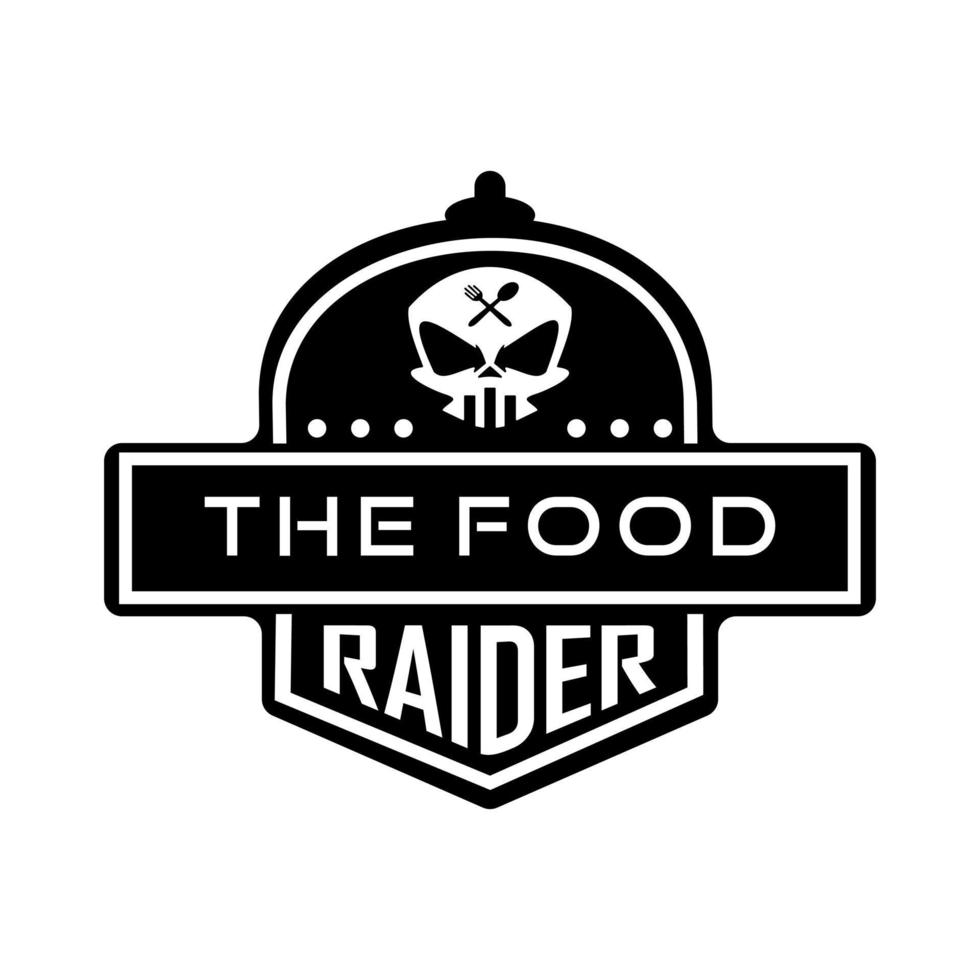 skull and food concept logo vector