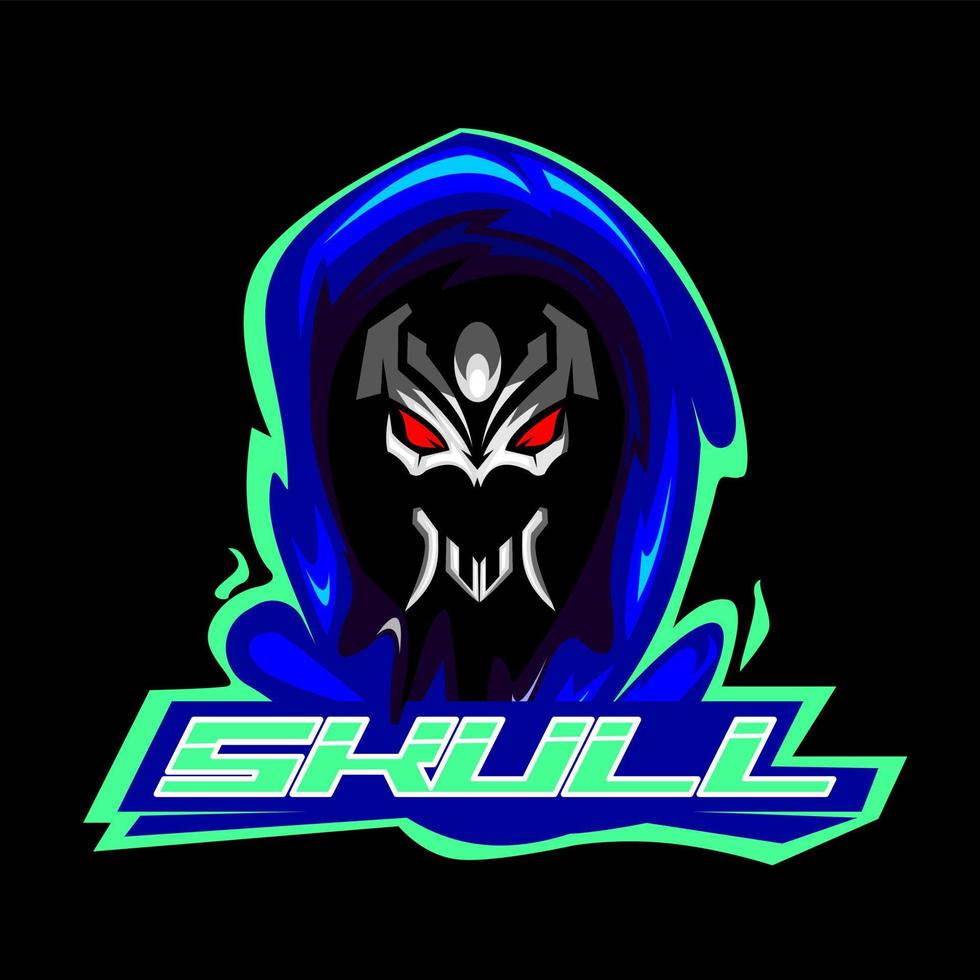 ghost and skull mascot logo gaming vector