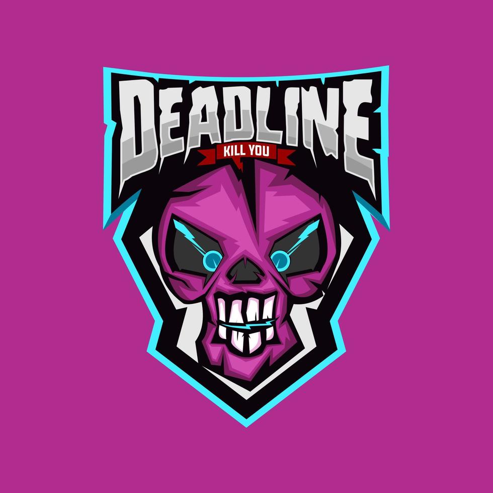 ghost and skull mascot logo gaming vector