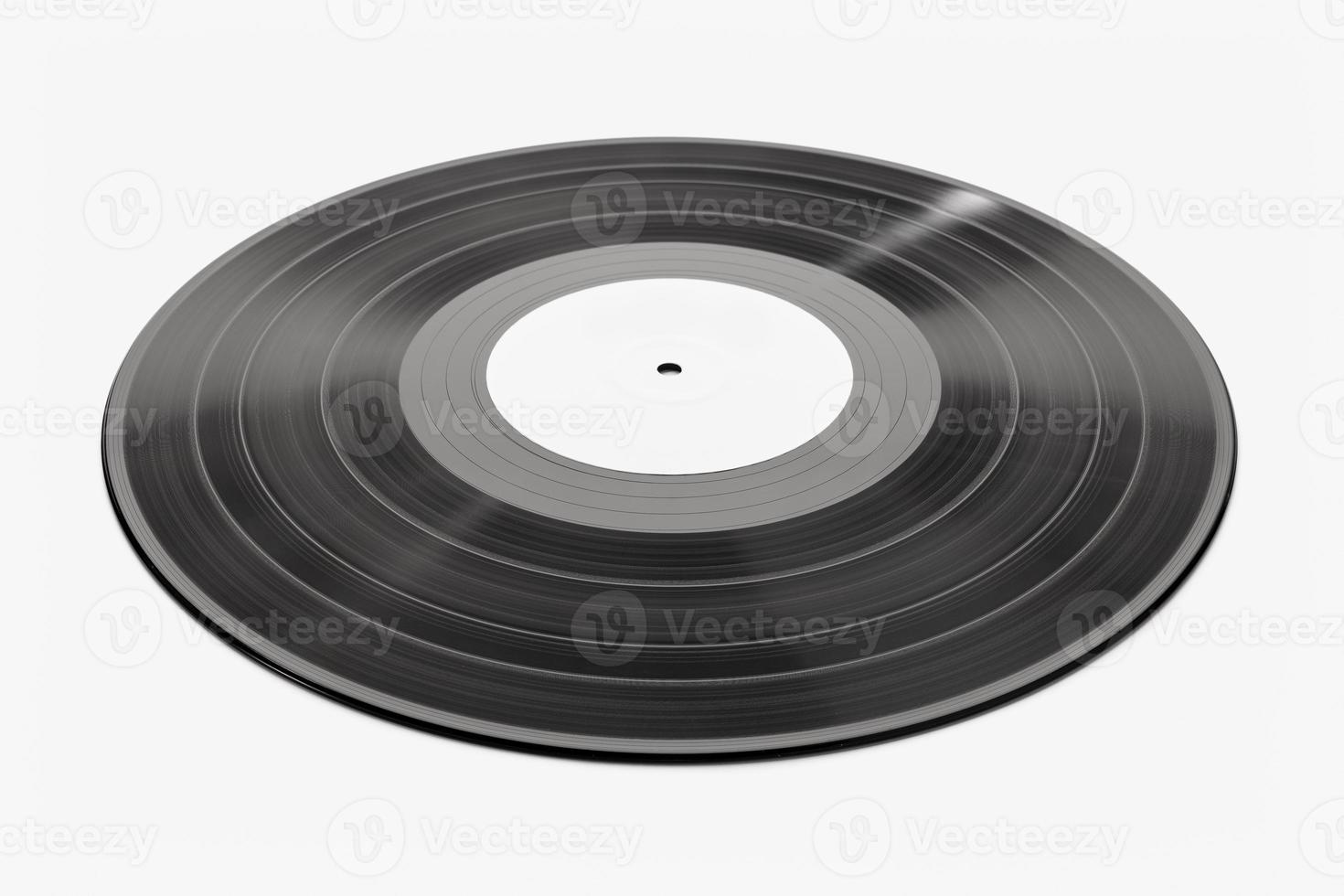Vinyl record isolated on white background. Mock up template photo