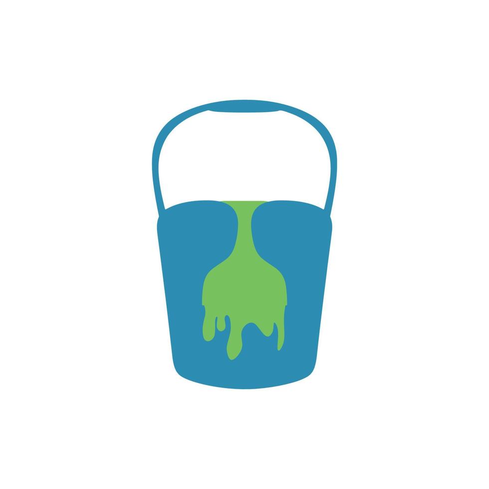 Paint bucket head drawing vector illustration