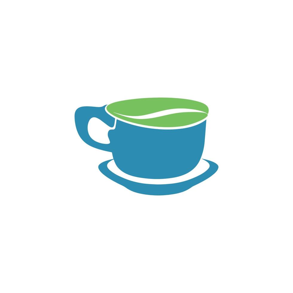 Ilustración de vector de icono de taza de café y frijol