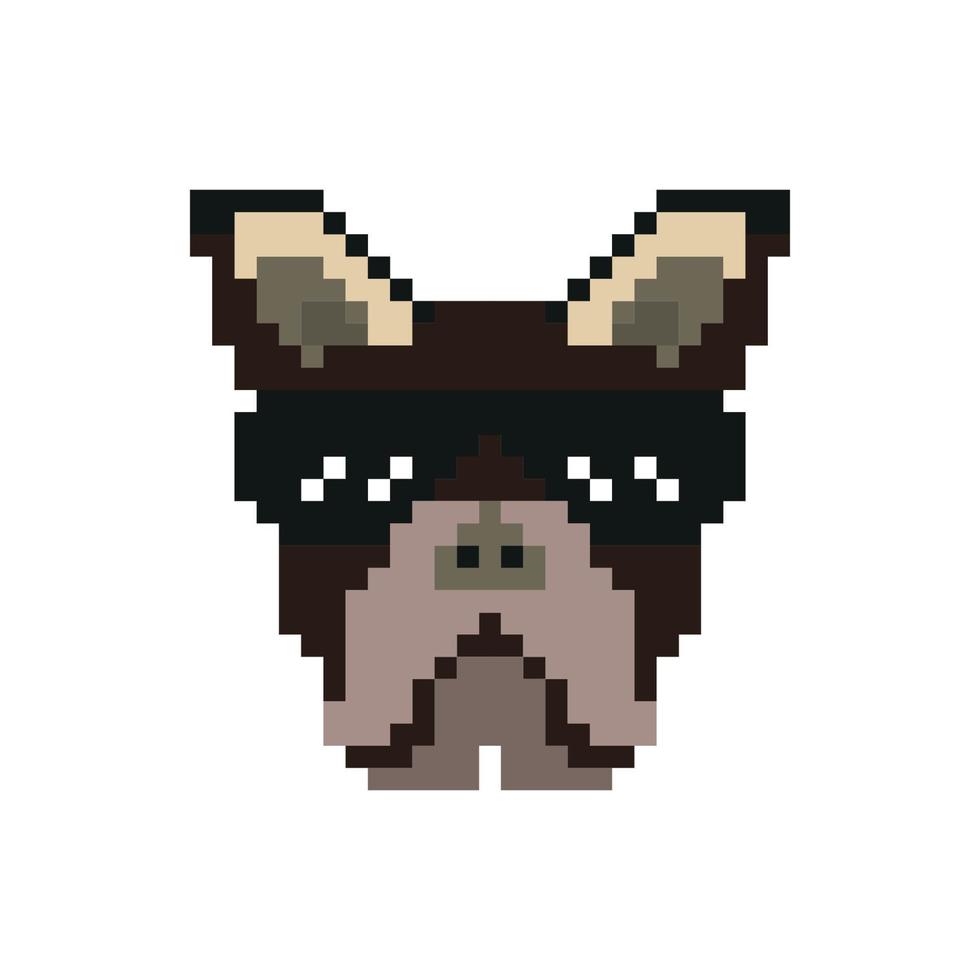 vector pixel art dog head