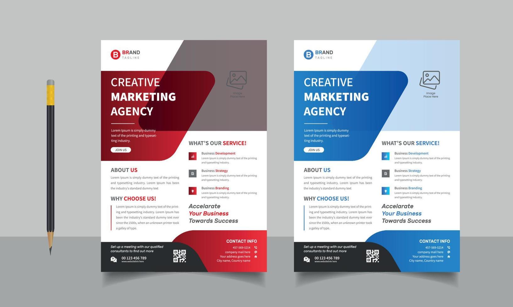 Digital marketing agency and corporate social media post, creative square business flyer template vector
