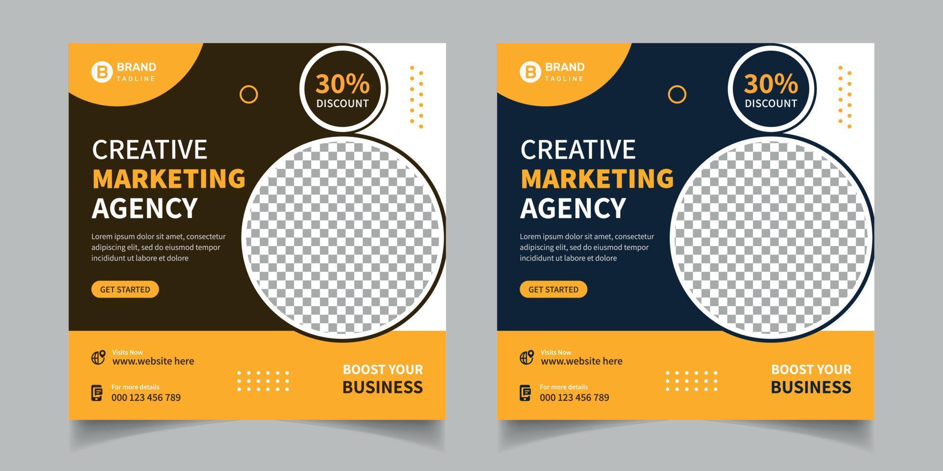 Digital marketing agency and corporate social media post and instagram post template vector