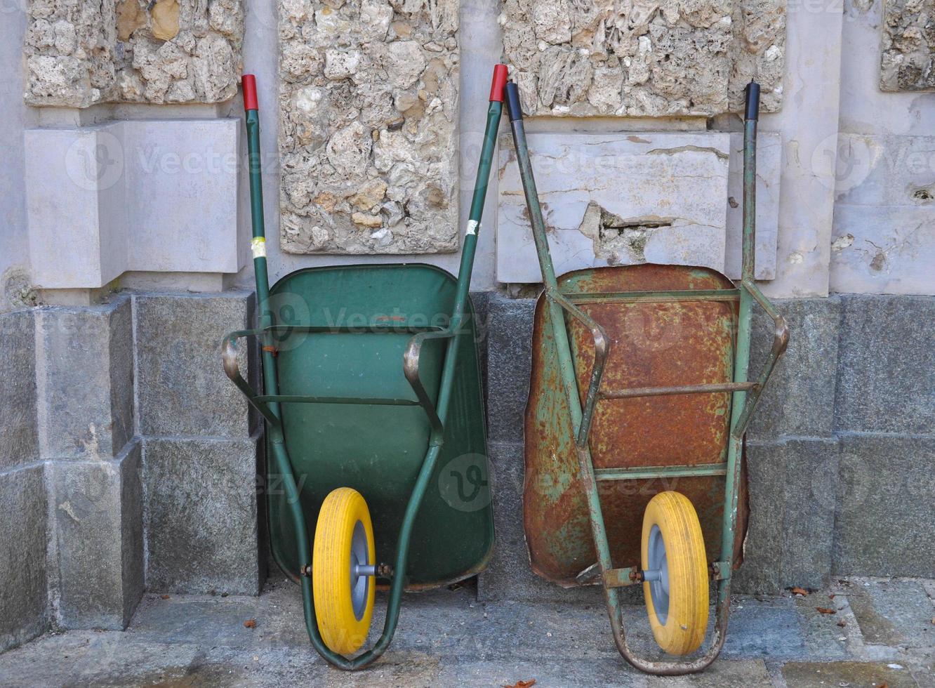 Two wheel barrows photo