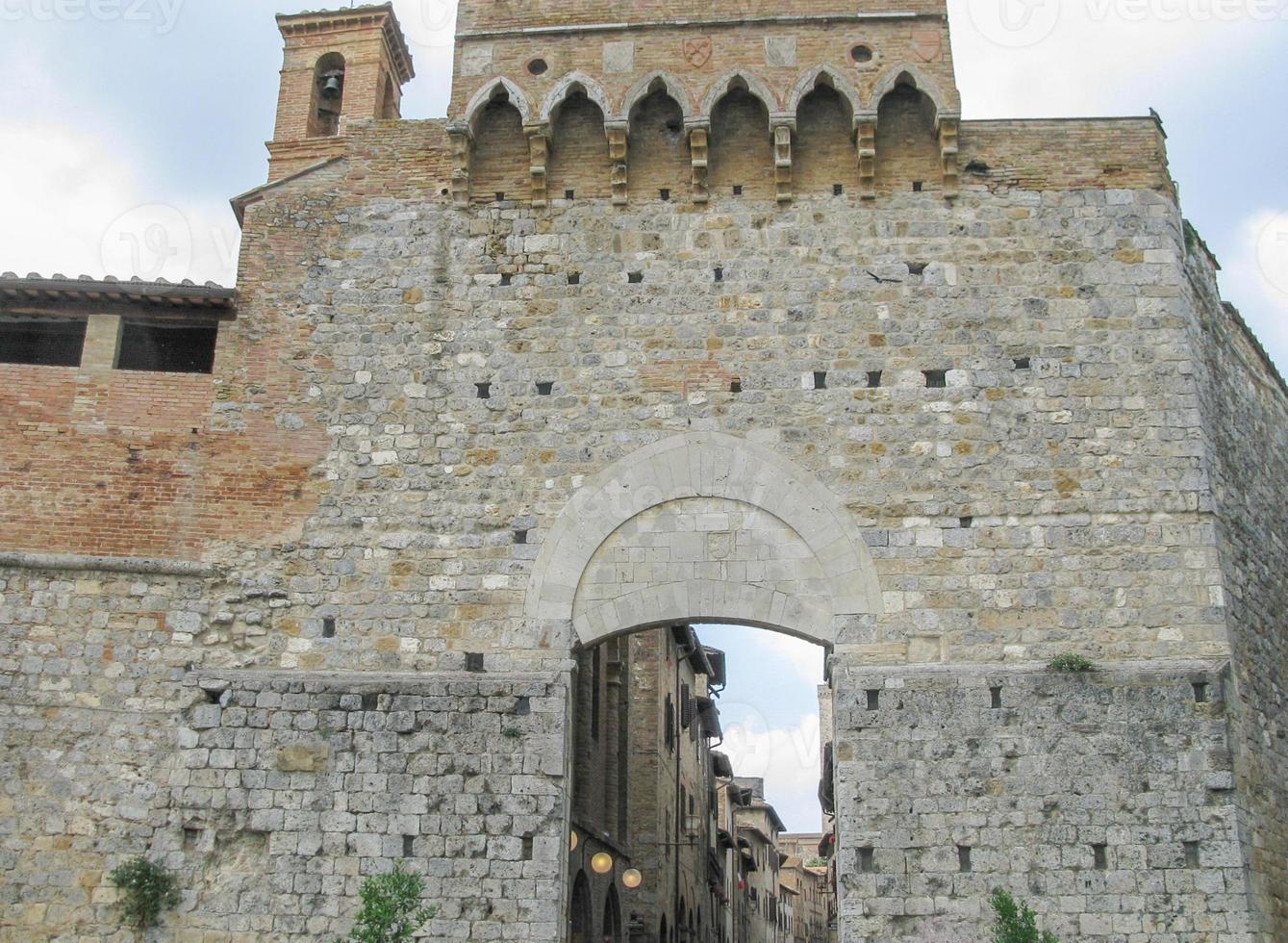 Ancient walls in Siena Italy photo