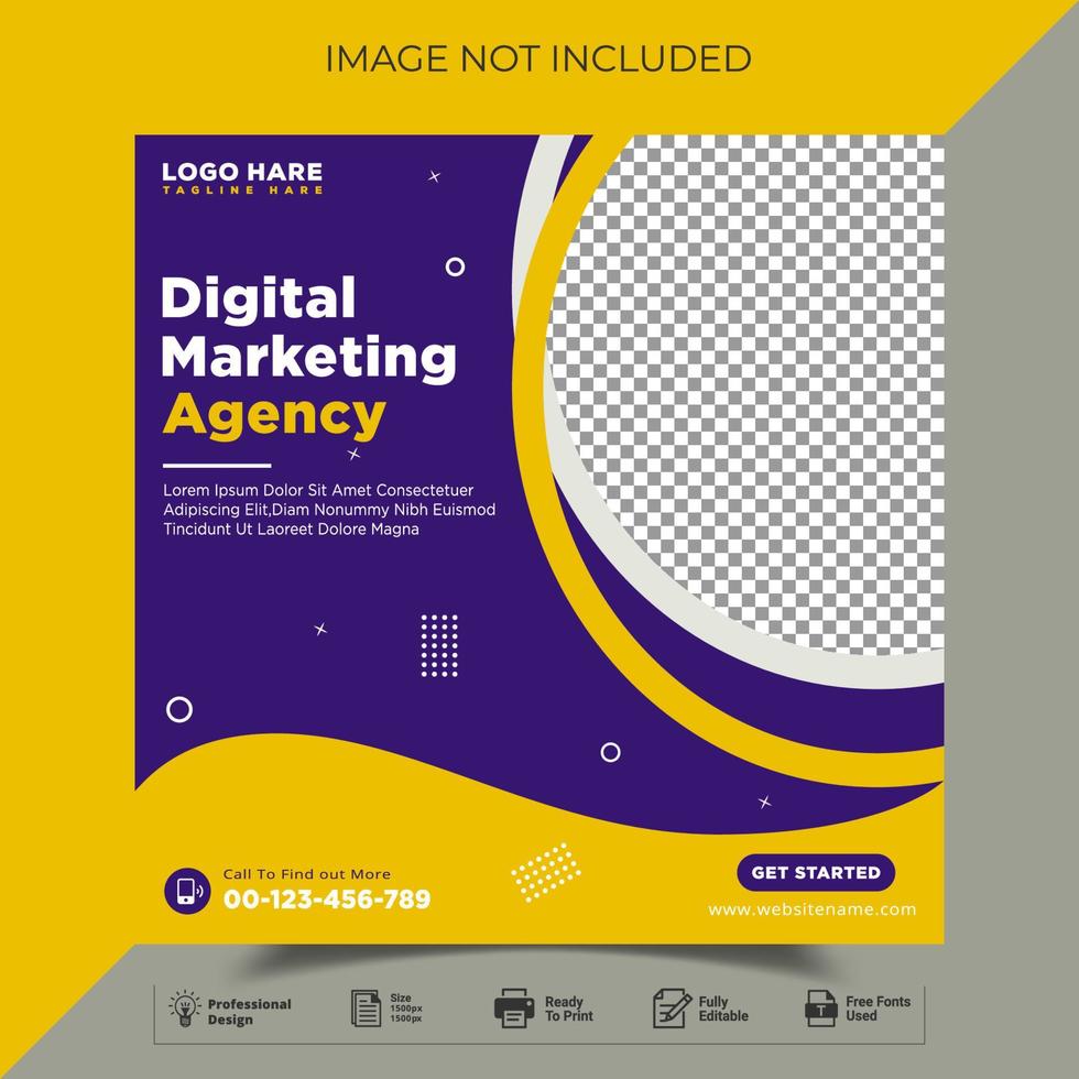 Digital marketing banner for social media post business flyer design Free Vector