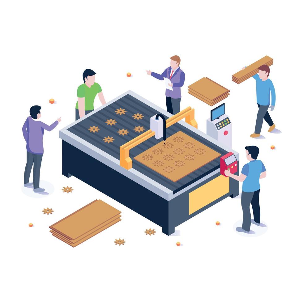 Isometric illustration of industrial packaging, editable vector