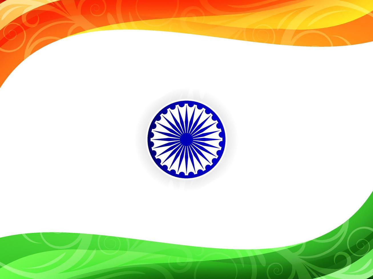 fondo de estilo de onda elegante del día de la república del tema de la bandera india vector