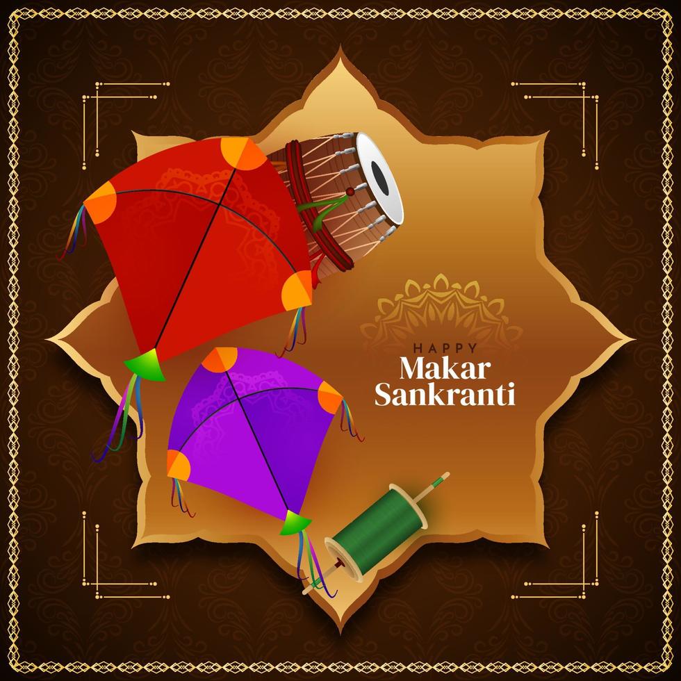 Makar Sankranti festival celebration background design vector