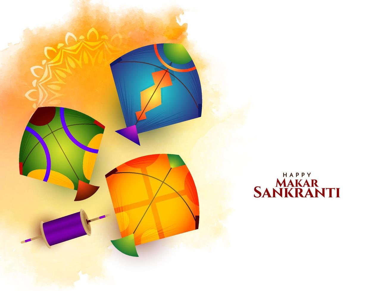 Traditional Indian Makar Sankranti festival celebration background vector