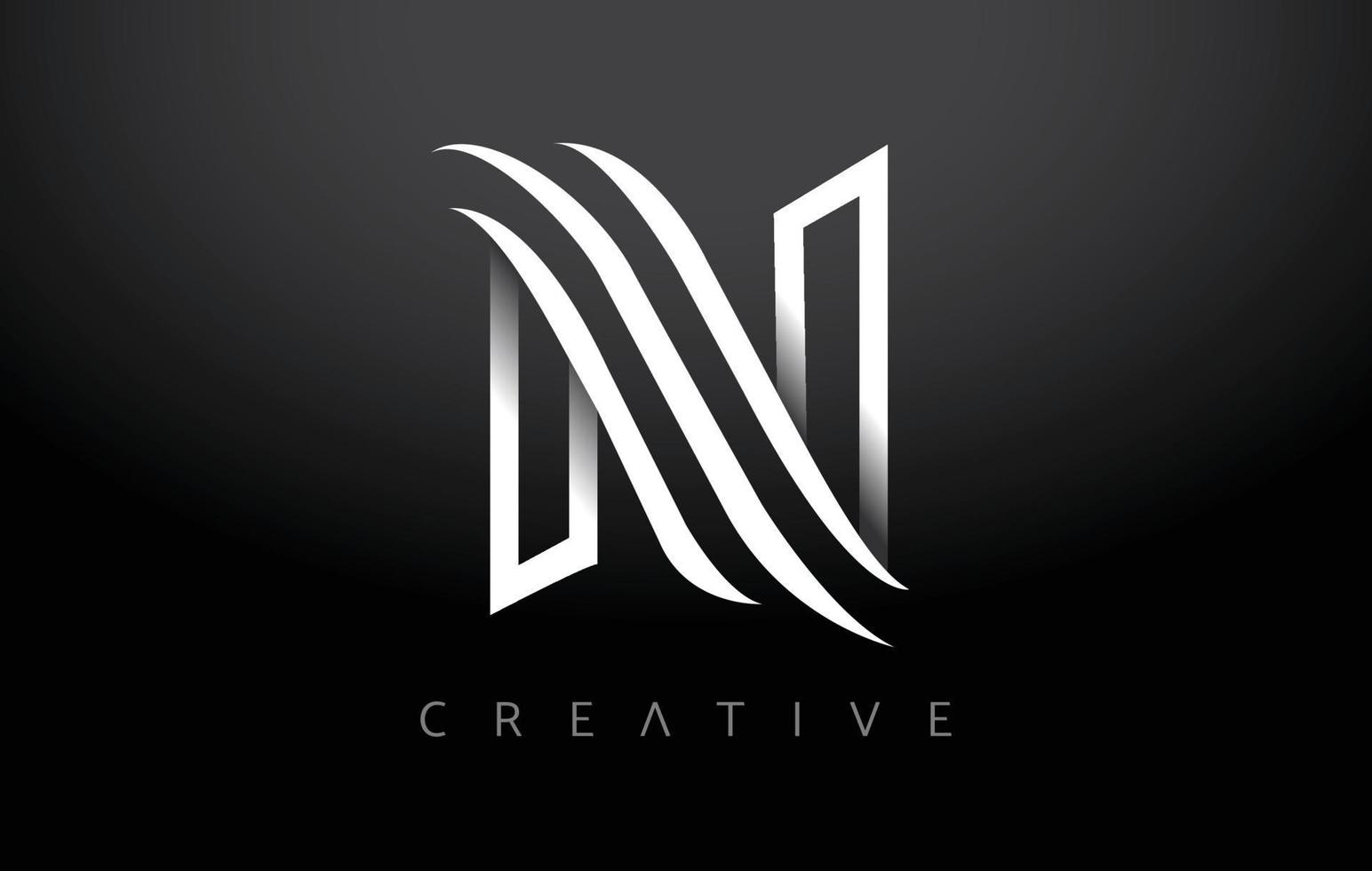 monograma del icono de la letra del logotipo n. diseño de letra n con monograma de línea blanca y aspecto creativo moderno minimalista vector