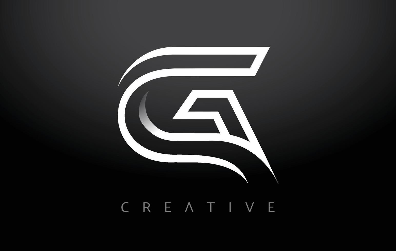 monograma del icono de la letra del logotipo g. diseño de letra g con monograma de línea blanca y aspecto creativo moderno minimalista vector