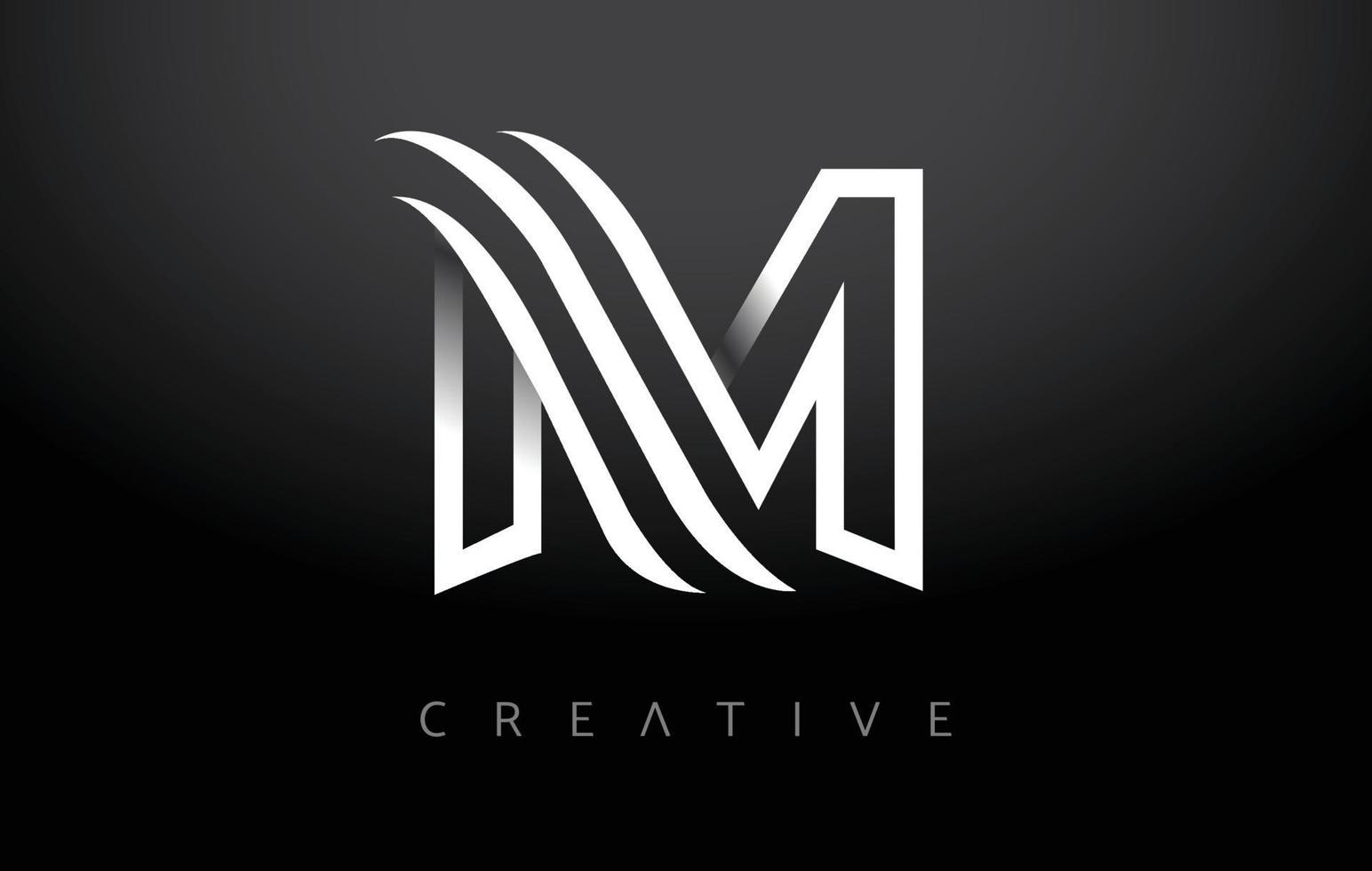 monograma del icono de la letra del logotipo m. diseño de letra m con monograma de línea blanca y aspecto creativo moderno minimalista vector