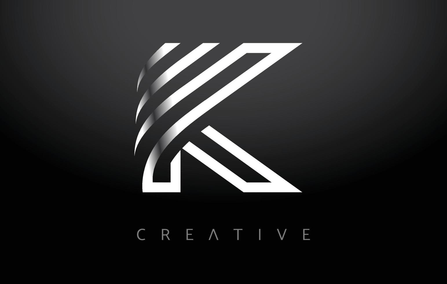 monograma del icono de la letra del logotipo k. diseño de letra k con monograma de línea blanca y aspecto creativo moderno minimalista vector
