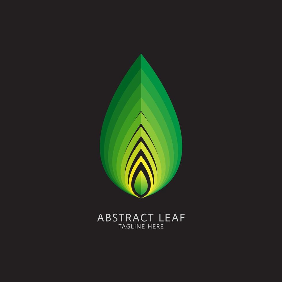 plantilla de logotipo de vector de hoja abstracta