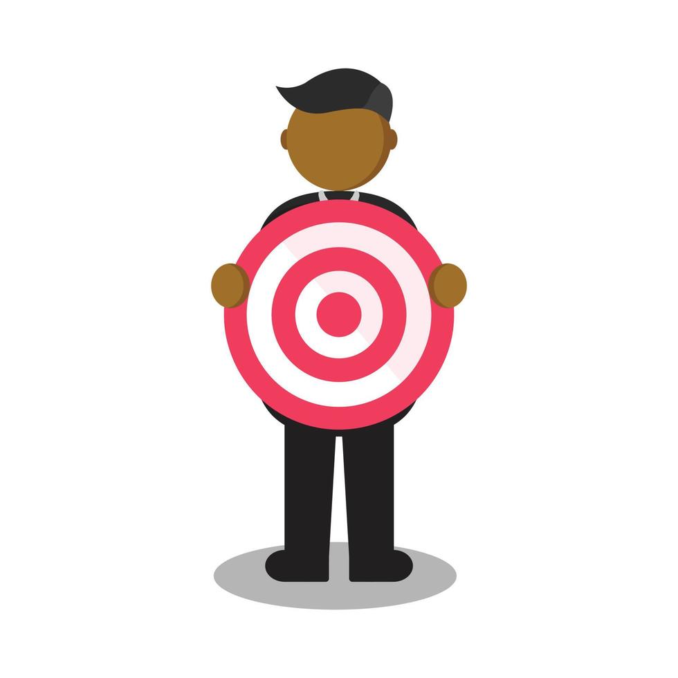 Illustration of business man holding target sign. vector