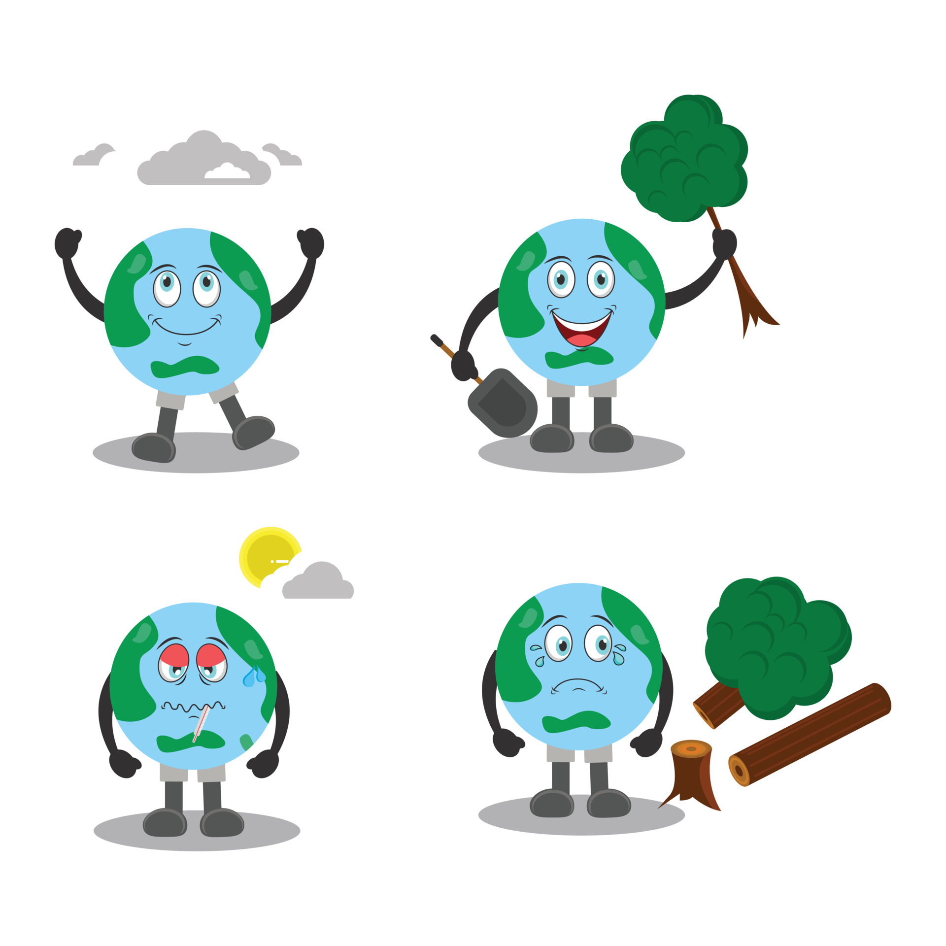 set of globe with global warming effect vector illustration. 5466789 Vector Art at Vecteezy set of globe with global warming effect vector illustration. 5466789 Vector Art at Vecteezy