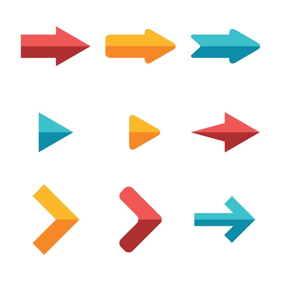 Set of arrows with color vector. vector